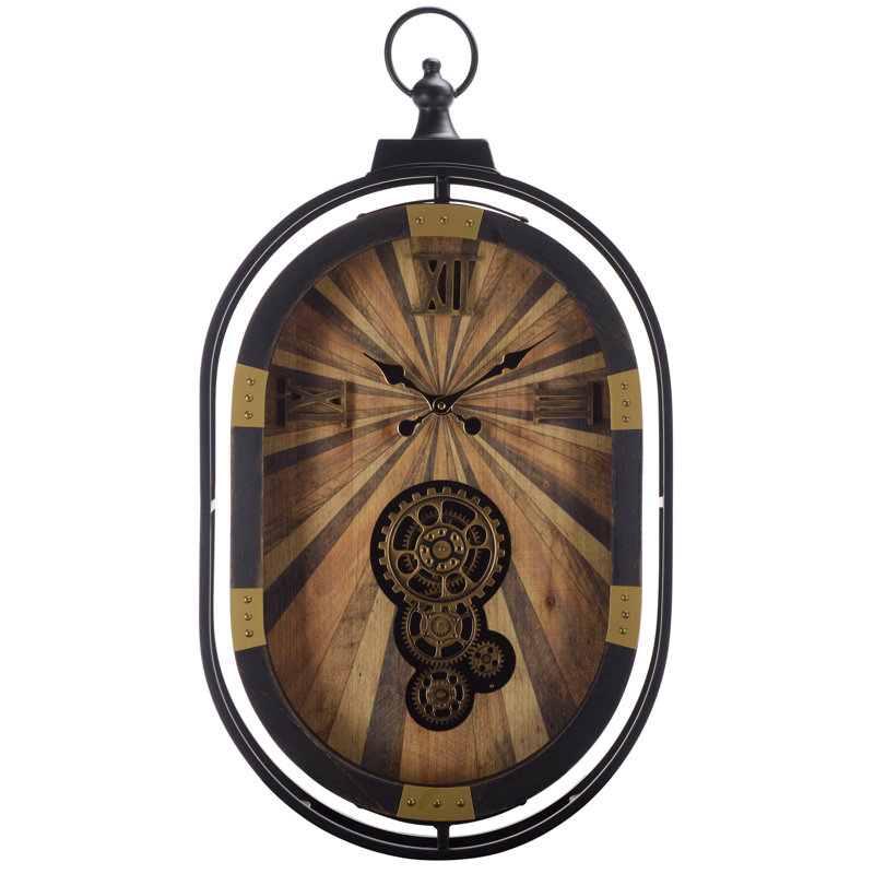 Truett Gear Oval Wall Clock