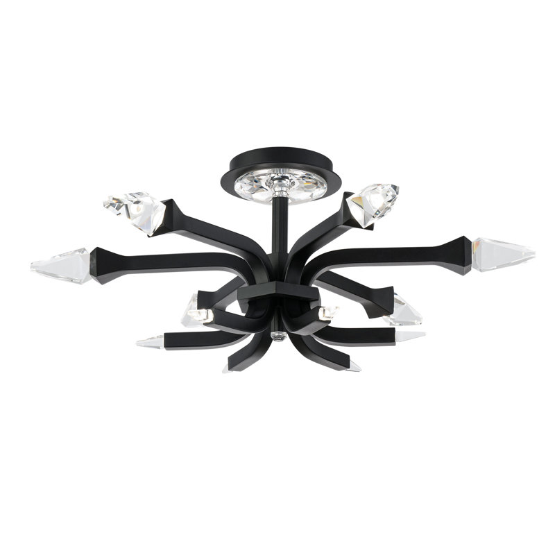 Plumeria 6 - Light LED Semi Flush Mount, Black, 20 W