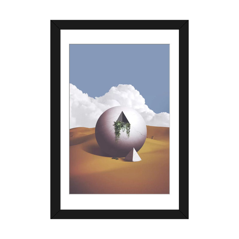 « space », reproduction d’impression sur toile, H 24 po x l 16 po x P 1 po, Papier beaux-arts encadré noir, Blanc