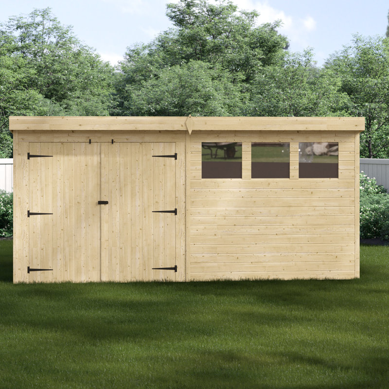 Shiplap Pent Wooden Shed, 14ft. W x 7ft. D