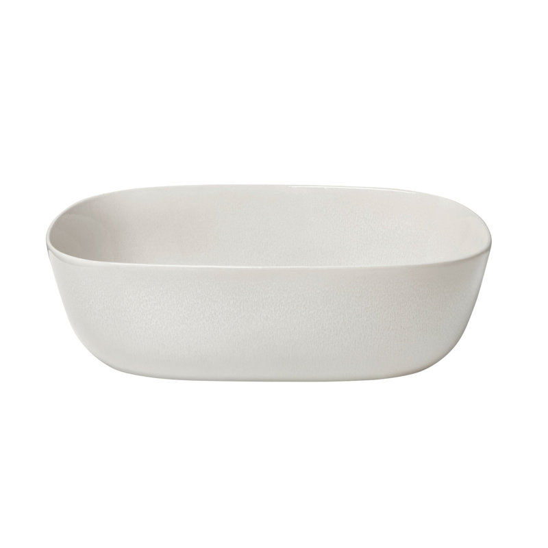 VAHLO Stoneware Serving Bowl, Beige, 7.9"