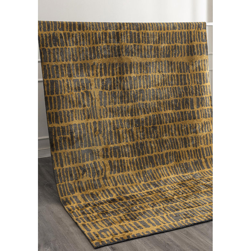 Tapis contemporain à motifs abstraits rectangulaires, Rectangle 6 pi 7 po x 9 pi 10 po