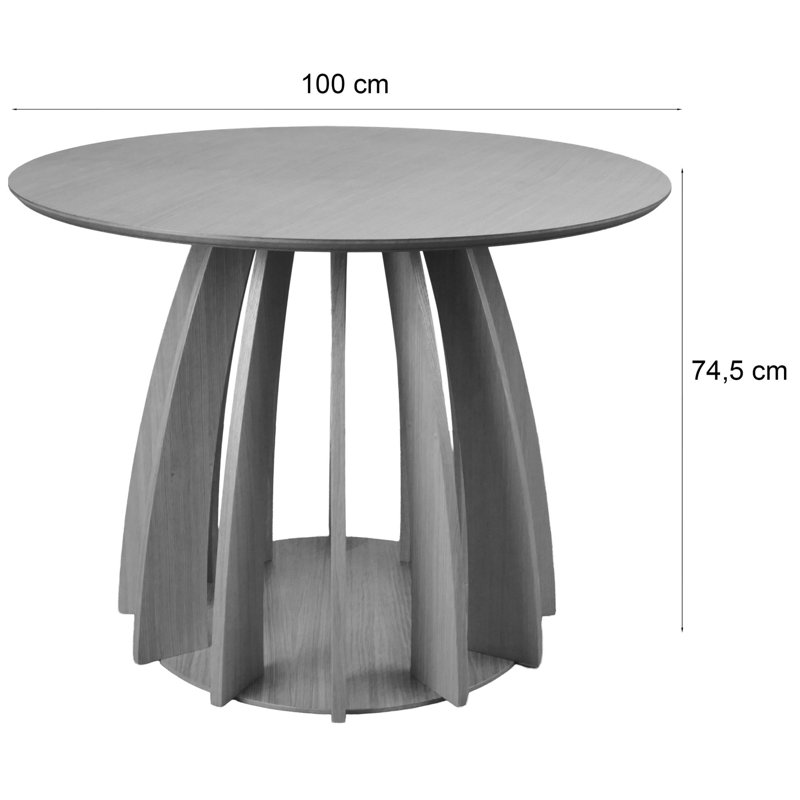 Diciffy round table 100 cm veneer, Black