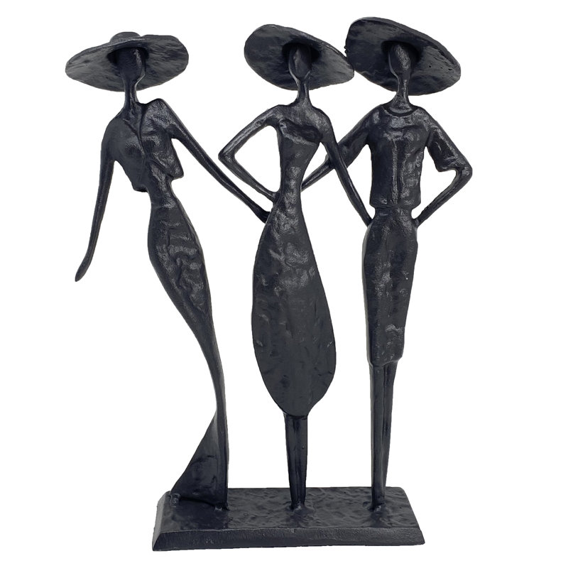LADIES AT THE RACES Iron Figurine 27cm, Mocha