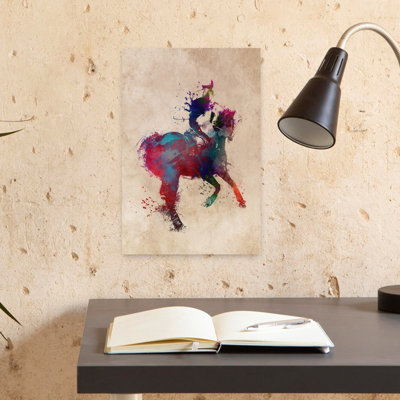 «Vibrant Horse and Rider», art mural contemporain