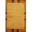 Tapis jaune moderne de style Gabbeh 6 x 8 avec bordures pour espaces chics