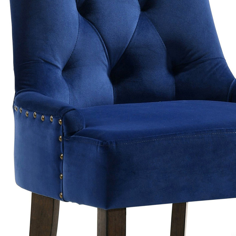 Ensemble de 2 chaises capitonnées à dossier, Bleu