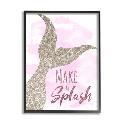 «Make a Splash Sentiment Glam Mermaid Fin» par Daniela Santiago - Art textuel sur toile
