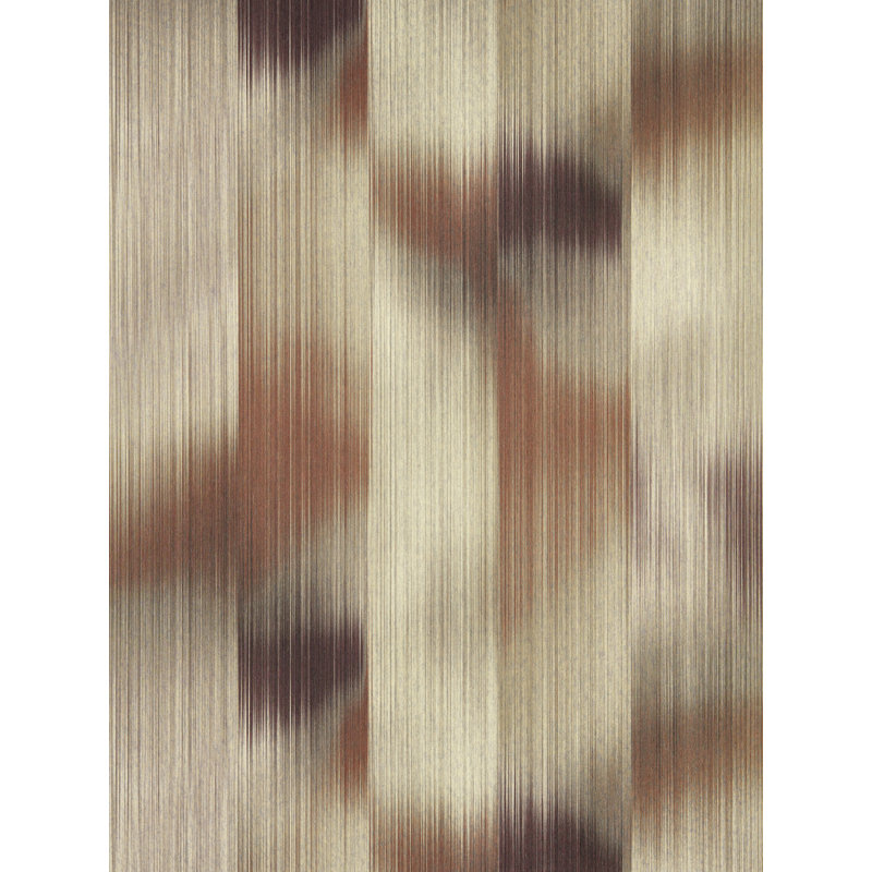 Oscillation Ikat Vinyl Wallpaper Roll, Rosewood/Fig