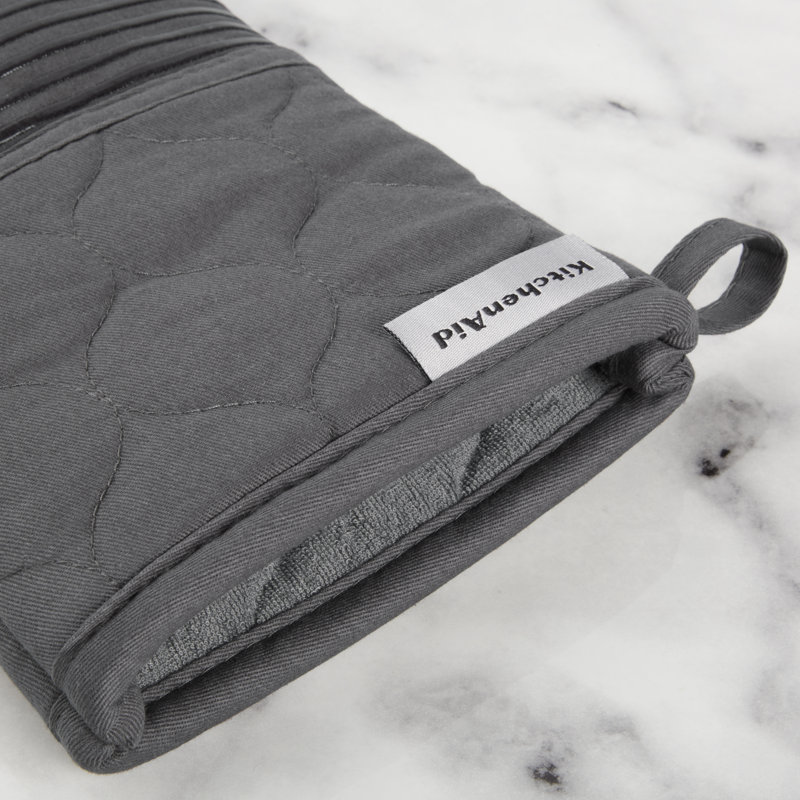 KitchenAid Onion Quilt Kitchen Towel, Oven Mitt & Potholder Set 4-Pack, Charcoal Gray