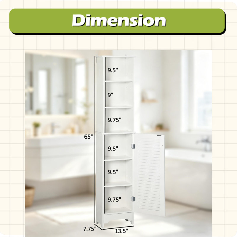 Nordic Style Tall Freestanding Bathroom Storage Cabinet