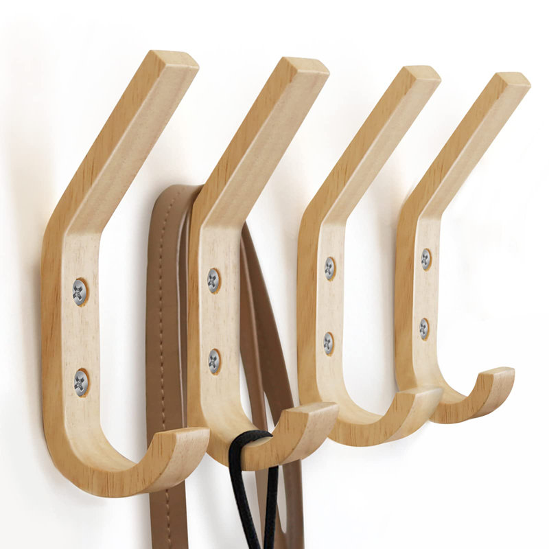 Wooden Coat Hooks Wall Hooks,Natural Oak Wood Hooks Decorative Vintage Wood Wall Hooks Organizer Heavy Duty Wall Mounted Hooks