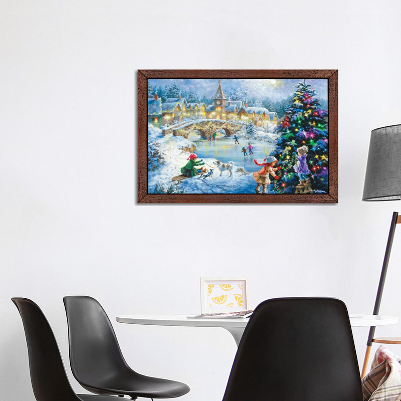 Joyful Celebration by Nicky Boehme - Painting on Canvas, 101.6 cm H x 66.04 cm W, Brown Floater Framed