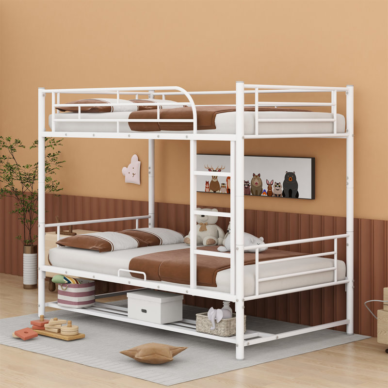 Lit superposé en métal Manter Kids, Blanc, Simple