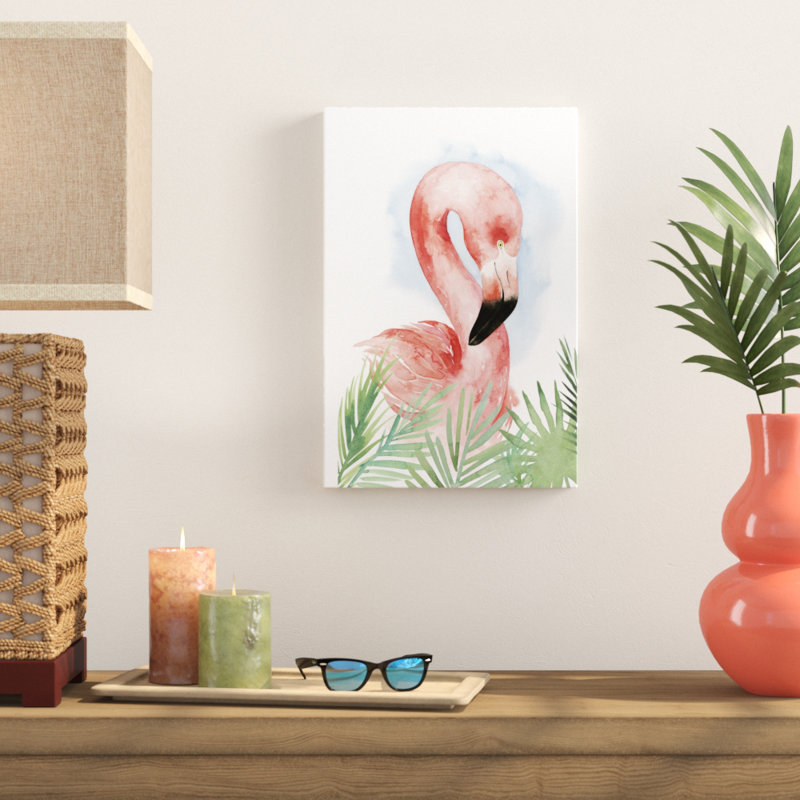 Flamingo Composition I by Grace Popp - Painting Print, 46cm H x 30cm W, Wrapped Canvas