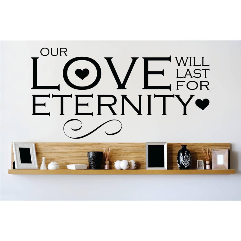 Adhésif décoratif "notre love durera" eternity, H 14 po x l 30 po x P 0,16 po, Noir