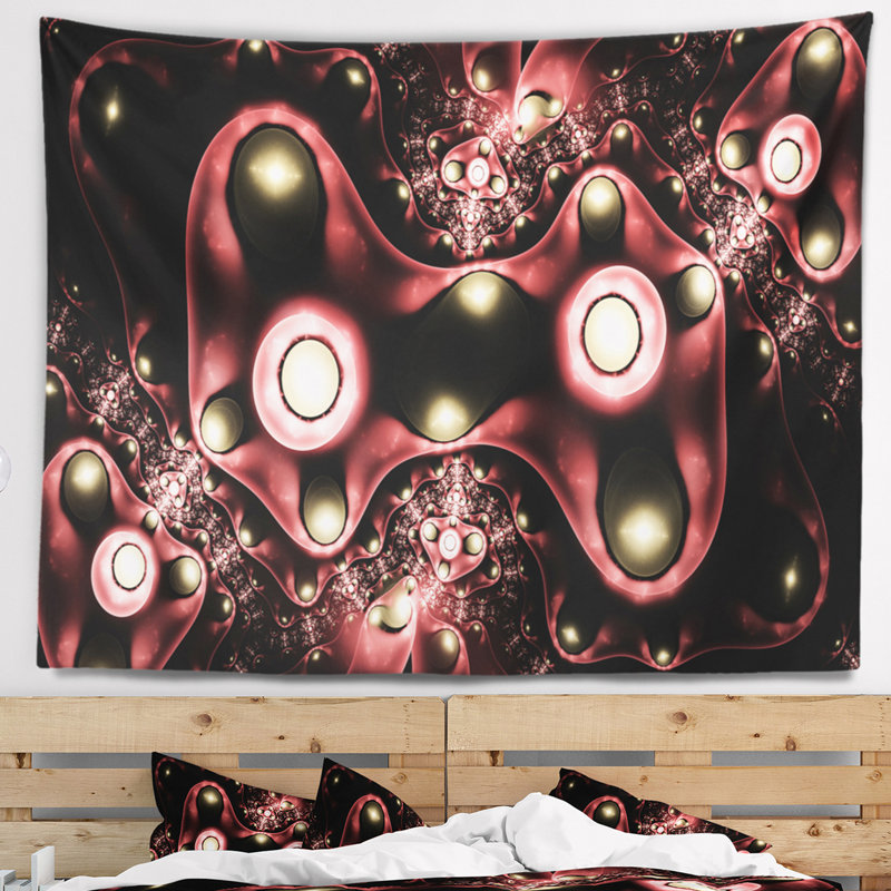 Tapisserie florale 3D surréelle brune, H 50 po x l 60 po