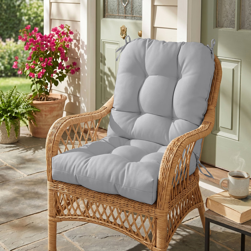 Indoor/Outdoor Seat/Back Cushion, Light Gray