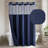 No Hook Embossed Shower Curtain With Snap-In Liner-57477182