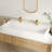 CASAINC Wall Mounted Solid Surface Resin Bathroom Sink With Dual Faucet Holes