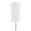 Lampe sur pied contemporaine 62 po en métal doré avec abat-jour en lin blanc Bounty-1292207698