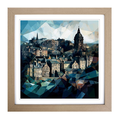 City Of Edinburgh Cubism - Framed Print