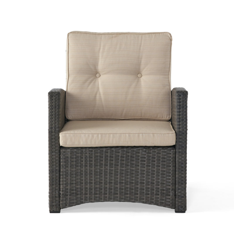 Chaise de patio avec coussins Jelina, gris