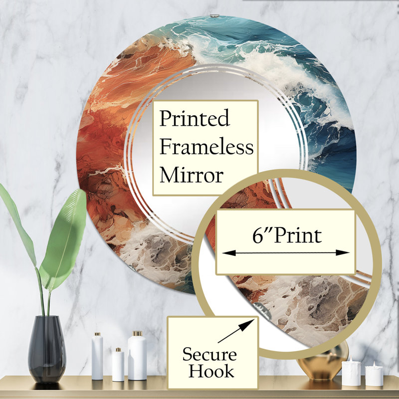 Bascobel - Miroir mural rond, 32 po x 32 po