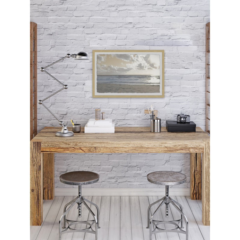 Serene Sea III - Single Picture Frame Print, 61cm H x 91cm W , Natural Framed