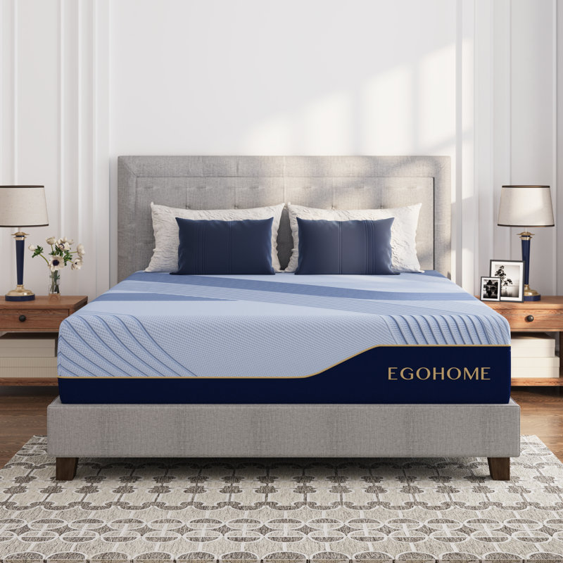 EGOHOME Tenzura 12" Medium Hybrid Mattress in a Box-Copper Infused & Edge Support, Queen, 12"