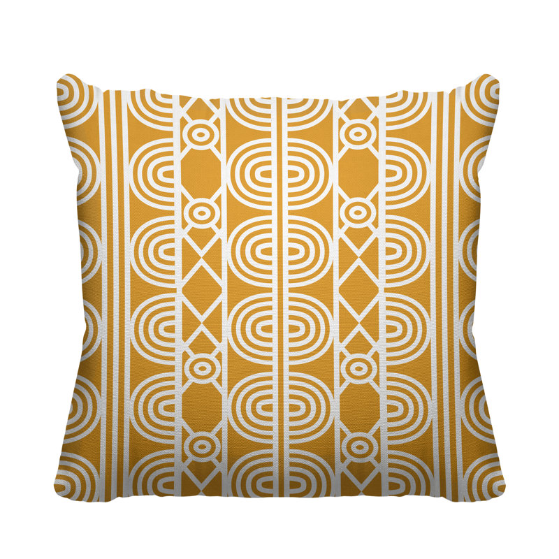 Housse et insert de coussin carré extérieur Isabis, Jaune, L 17 po x H 17 po
