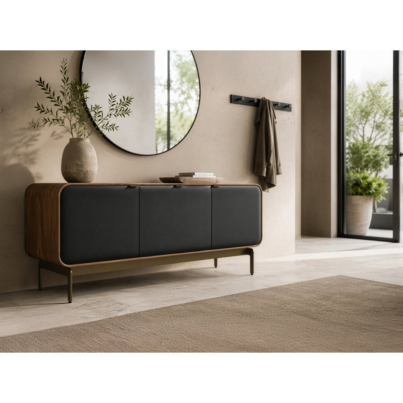 Solid Wood and Glass TV Stand