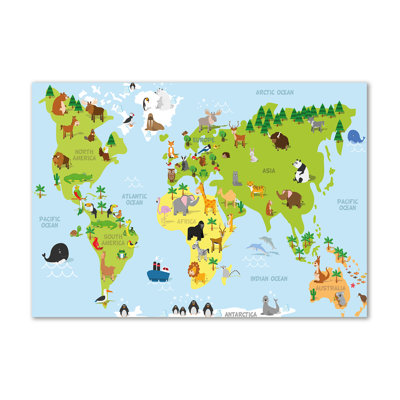 Map Of Animals - Wrapped Canvas Print