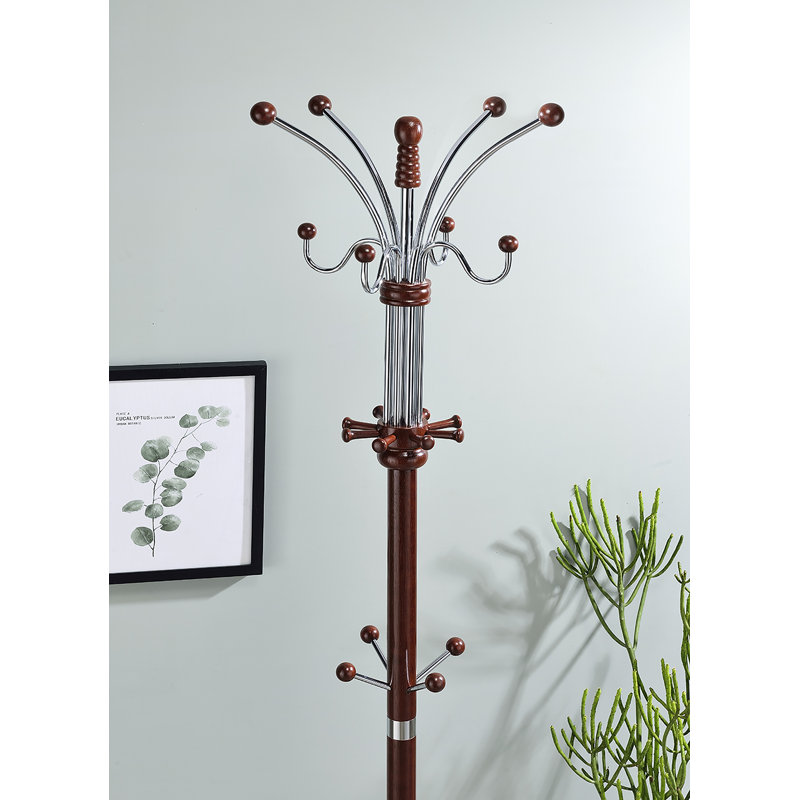 Totton Composite Wood Freestanding Coat Rack, Cherry