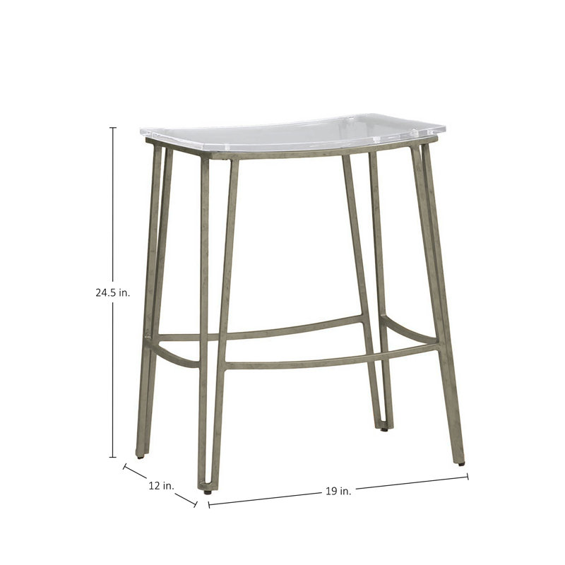 Pierce 24" Counter Stool, Antique Silver