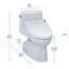 Toilette allongée une pièce 1,28 GPF TOTO® WASHLET + ® Carlyle® II et siège de bidet WASHLET® C200, blanc coton
