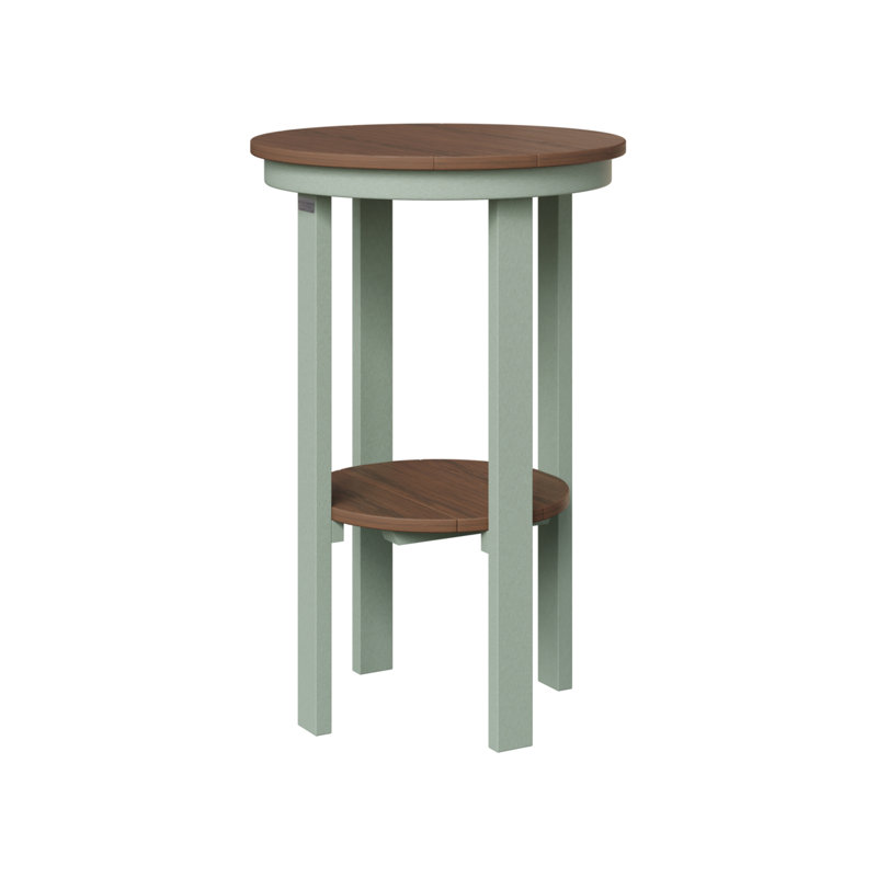 Table de bout ronde Berlin Gardens, H 32 po x l 21,5 po x P 21,5 po, Imbuia, Écume de mer, écume de mer