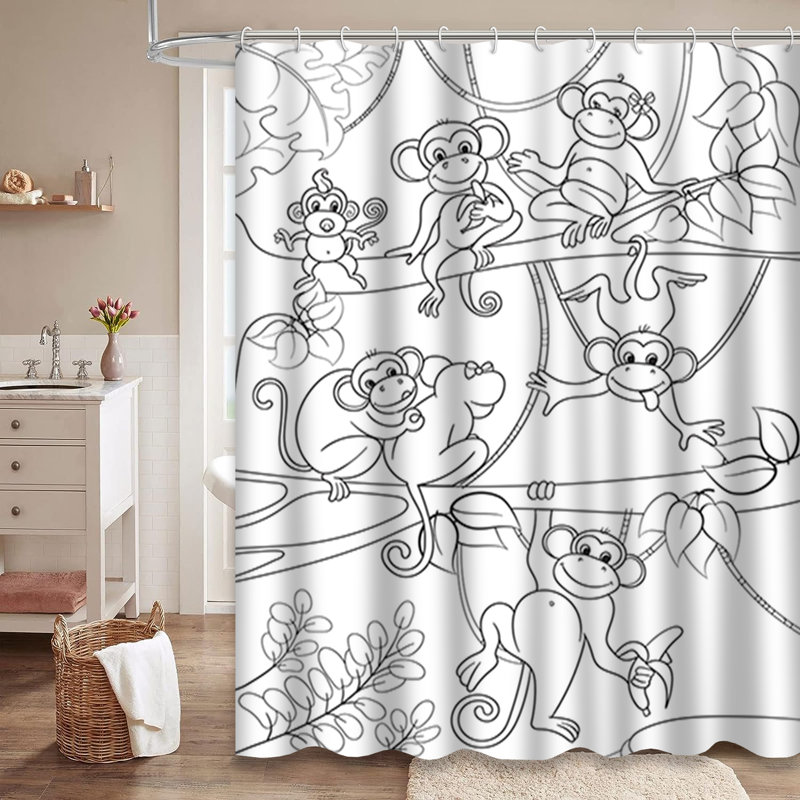 Rideau de douche avec 12 crochets Family Tree, L 72 po x l 72 po