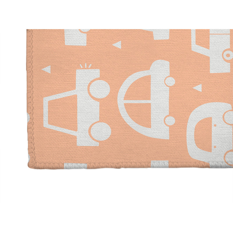 Driveway Colorized Kids Play Mat, Peach/Orange, Rectangle 2' x 3'
