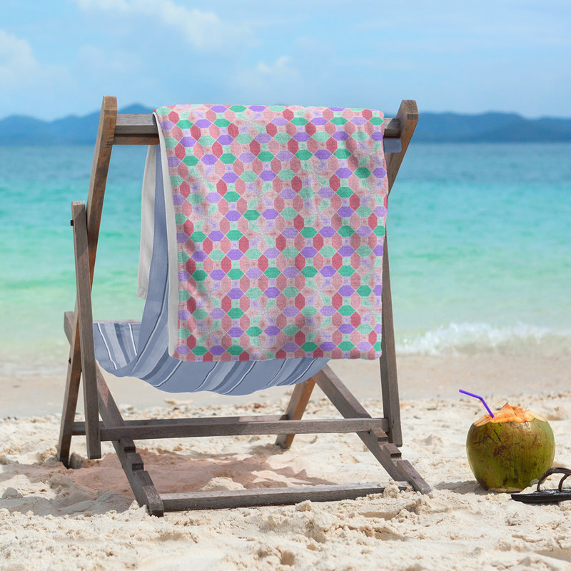 Katelyn Elizabeth Beach Towel, Purple/Pink/Green