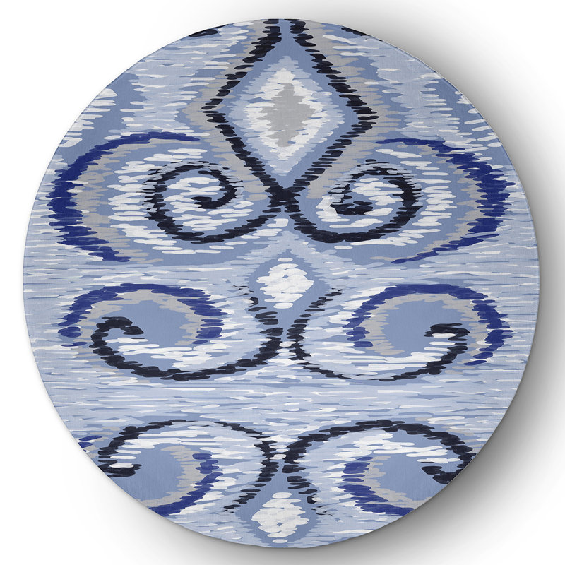 Caddigan Chenille Ikat Indoor Rug, Round 5'