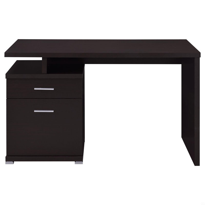 Bureau réversible à 2 tiroirs, Brun
