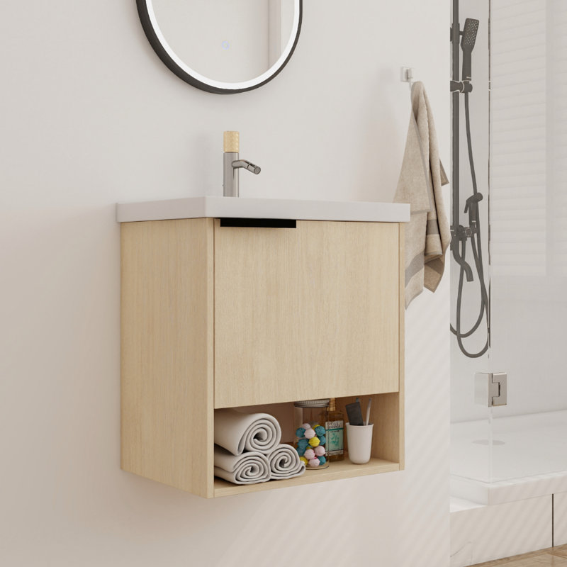 Ensemble de meuble-lavabo simple 20,24 po avec plateau en céramique Marcena