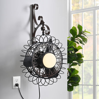 Plug-in LED Wall Mounted Fan With Remote Included