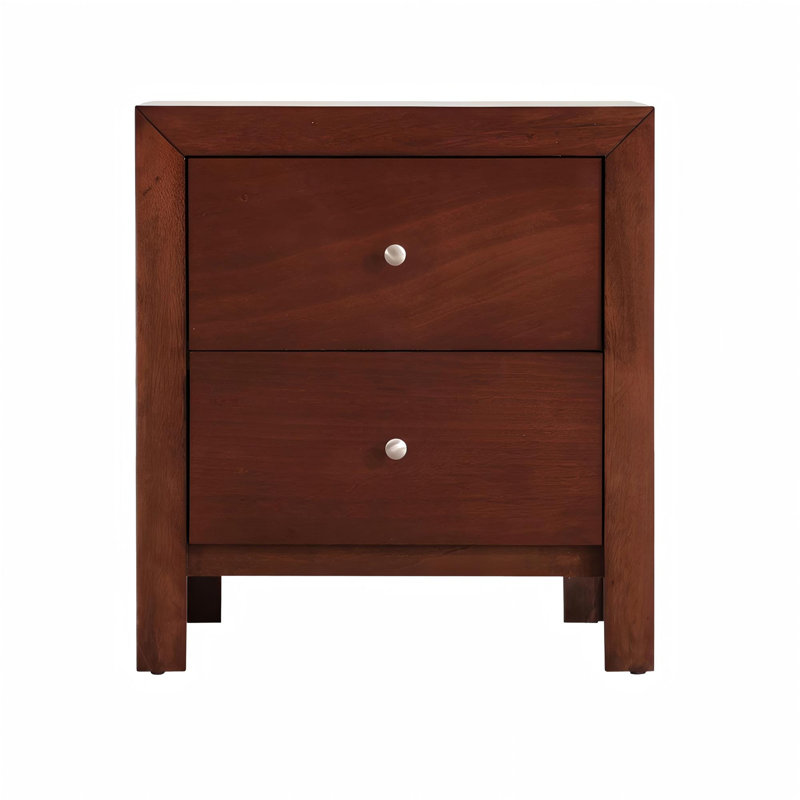 Table de chevet élégante avec rangement en cerisier, Cerisier