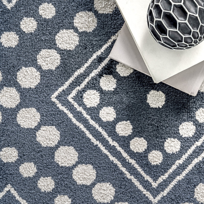 Phyllis Machine Washable Diamond Trellis Area Rug, Rectangle 5' x 8'