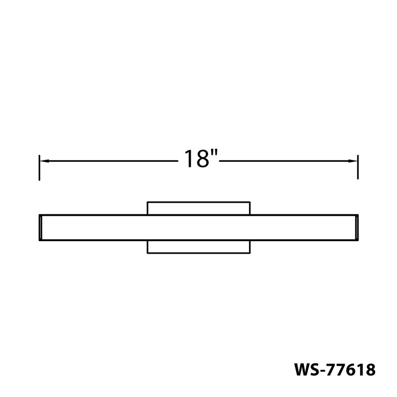 Brink 1 - Light LED Bath Bar, 2700K, Black, 3" H x 18" W x 2.75" D