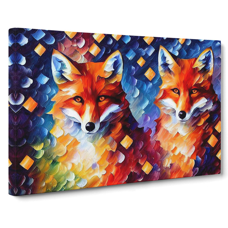 Fox Painting Vol.4 Abstract - Wrapped Canvas, 50cm H x 76cm W x 3cm D