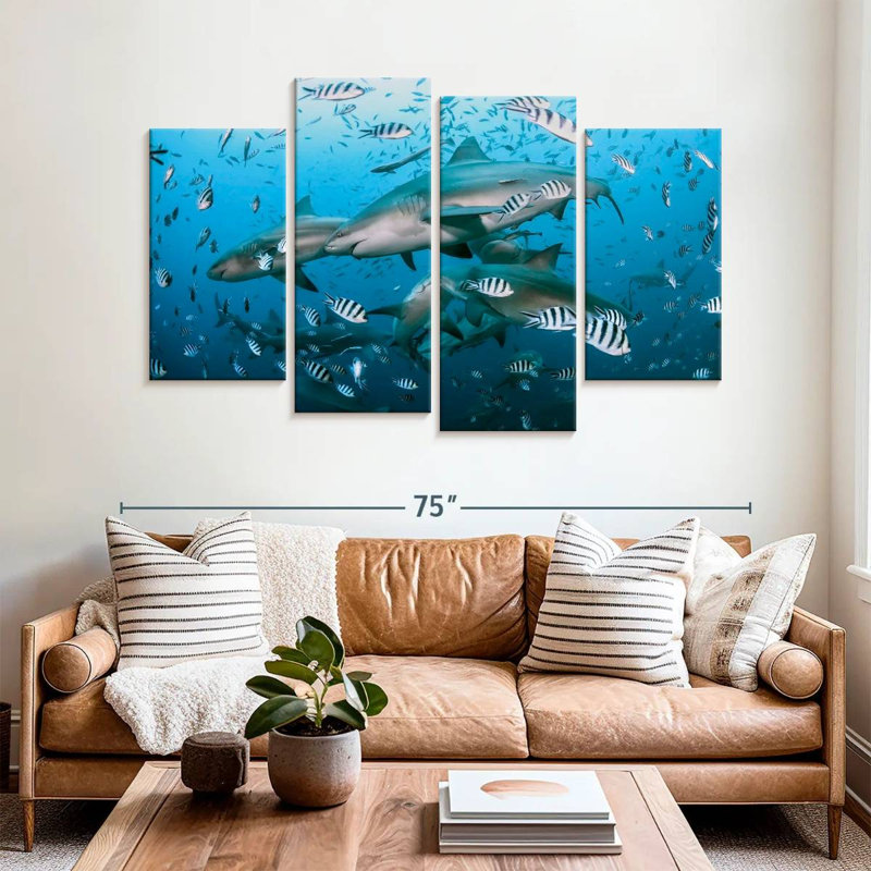 Aletra Beqa Lagoon Sharks, 42" H x 68" W