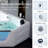 59 Inch Corner Jetted Tub - Luxury White Whirlpool Plastic Acrylic Bathtub With 7 Color Light Perfect For Couples' Relaxation And Wellness Home Spa, Ergonomical Designed Bathtub With Water Message
